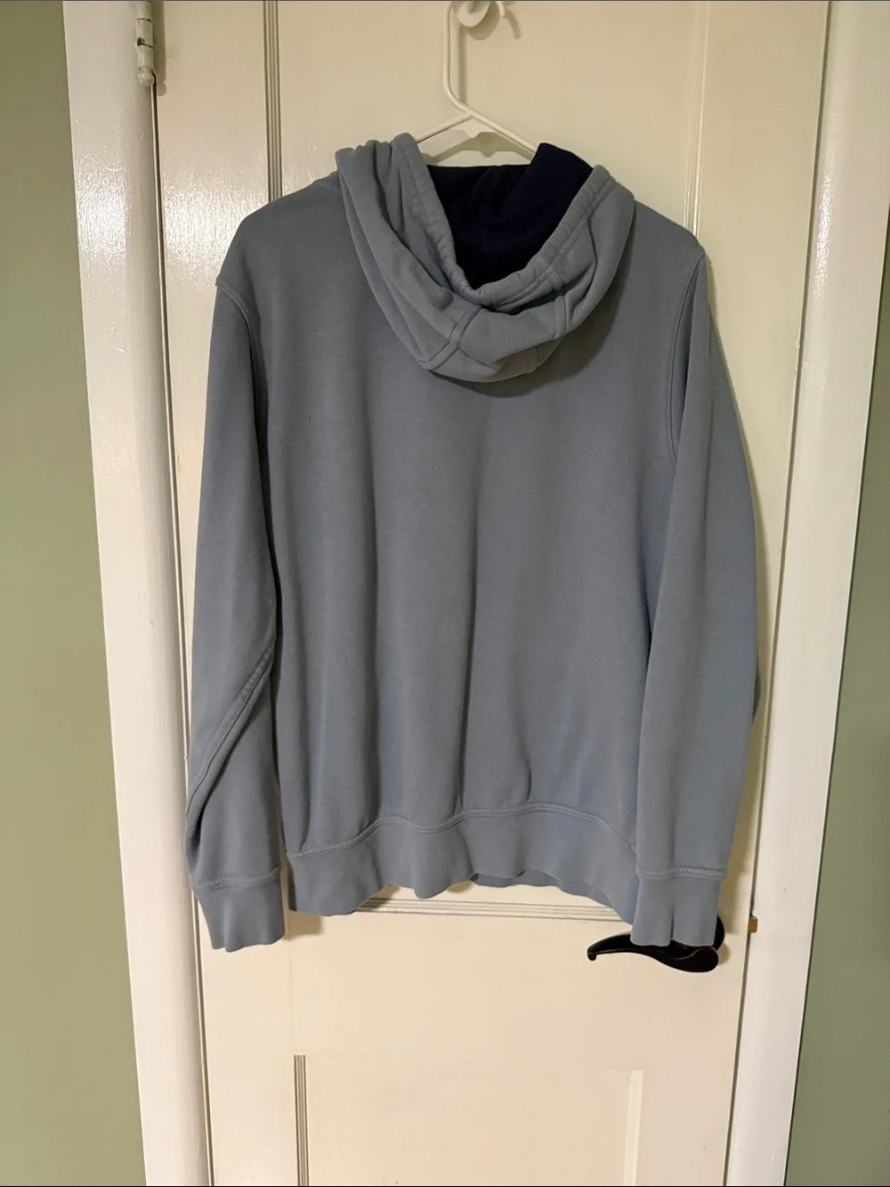 The North Face Light Blue Crewneck Pullover with Navy Logo